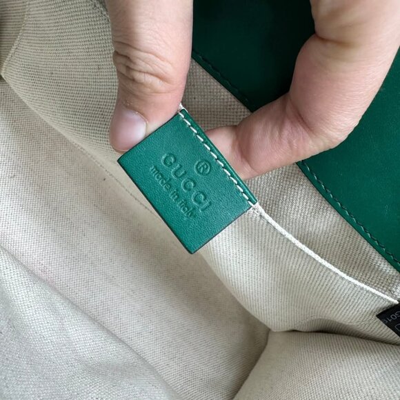GUCCI Emily Small Green Leather Shoulder Bag 599-061125 - Picture 14 of 14